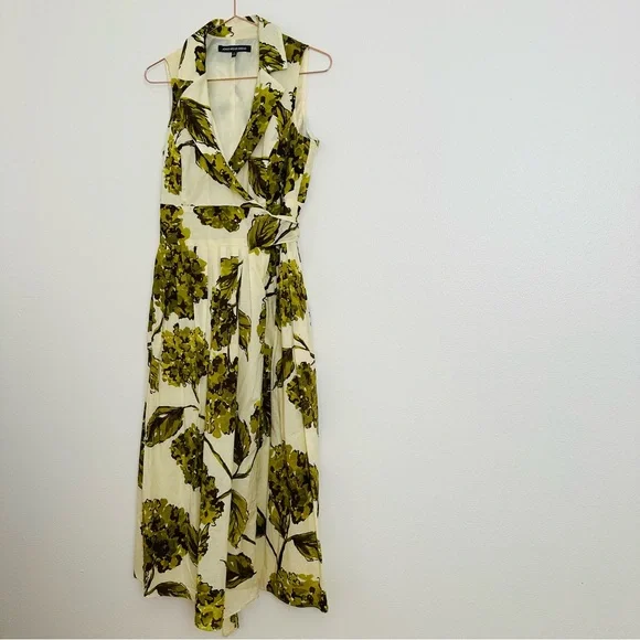 Jones Wear Floral Printed Midi Dress Fit and Flare Wrap Pleated - Picture 8 of 13